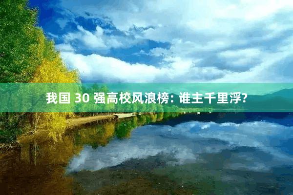 我国 30 强高校风浪榜: 谁主千里浮?