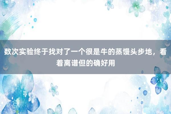 数次实验终于找对了一个很是牛的蒸馒头步地，看着离谱但的确好用