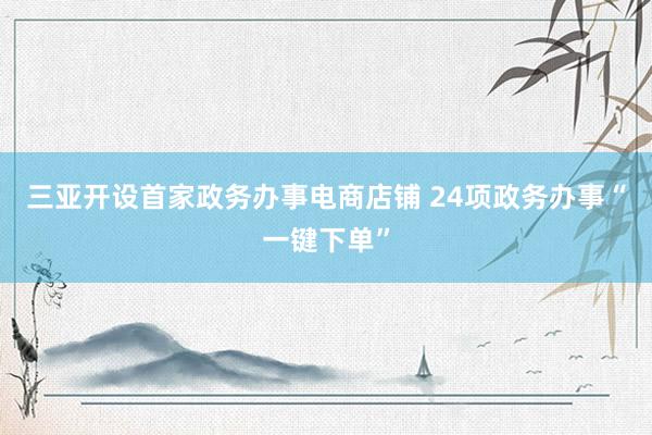 三亚开设首家政务办事电商店铺 24项政务办事“一键下单”