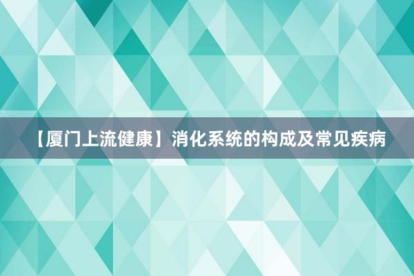 【厦门上流健康】消化系统的构成及常见疾病